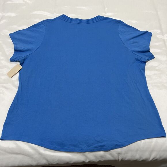 NWT Coldwater Creek Shirt Womens 3X Supima Short Sleeve Tshirt Top Blue - Picture 6 of 9